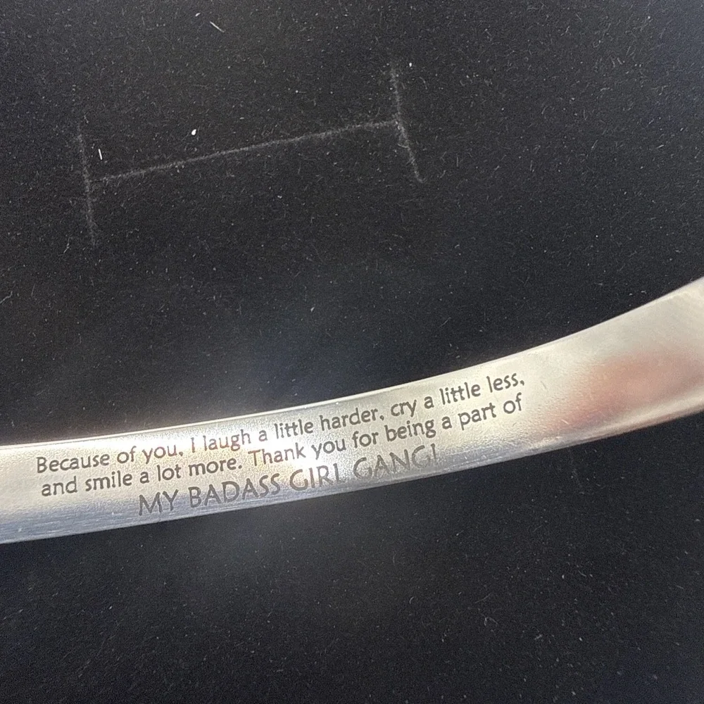 Badass Girl Gang  with quote inside Cuff Bracelet Waves On Outside‎ NEW